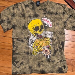 Graphic Tie-Dye T-Shirt with Skull Design